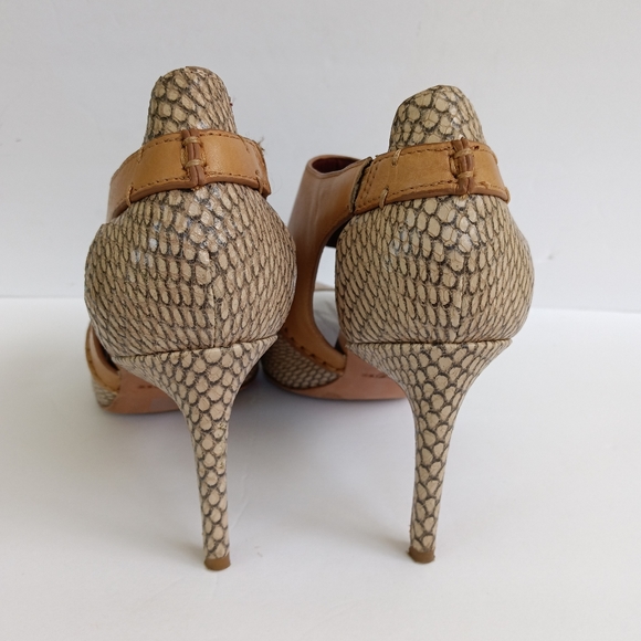 Coach Vanda Print Snake & Calf Leather s/Q4678 Beige/Maple Size 8.5M - Picture 8 of 16